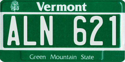 VT license plate ALN621