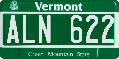 VT license plate ALN622