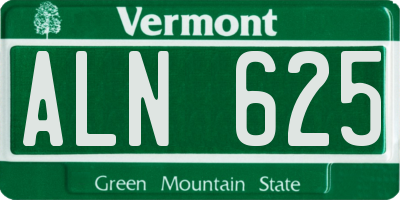 VT license plate ALN625