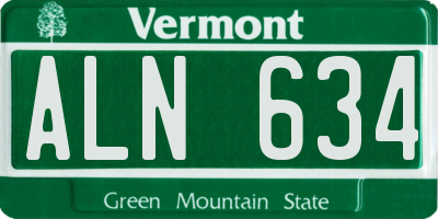 VT license plate ALN634
