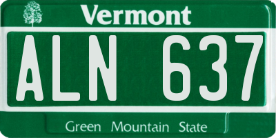 VT license plate ALN637