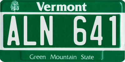 VT license plate ALN641