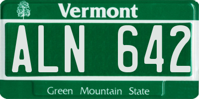 VT license plate ALN642