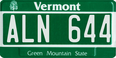VT license plate ALN644