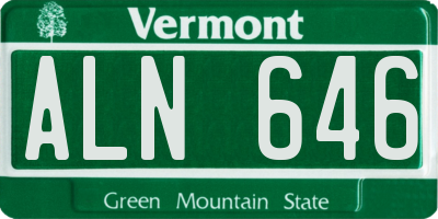 VT license plate ALN646