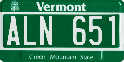 VT license plate ALN651