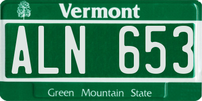 VT license plate ALN653