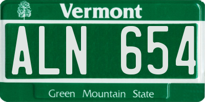 VT license plate ALN654