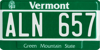 VT license plate ALN657