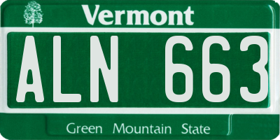 VT license plate ALN663