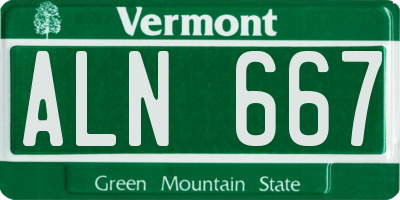 VT license plate ALN667