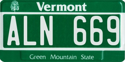 VT license plate ALN669