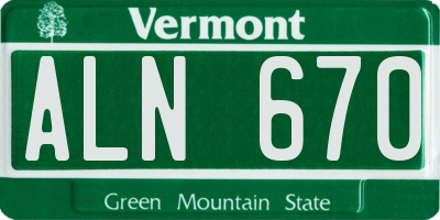 VT license plate ALN670