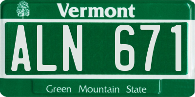 VT license plate ALN671