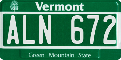 VT license plate ALN672