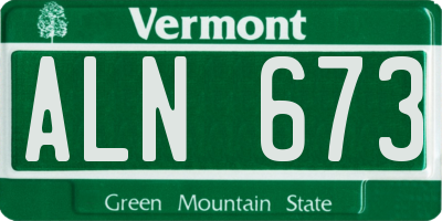 VT license plate ALN673