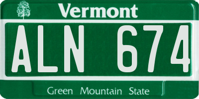 VT license plate ALN674