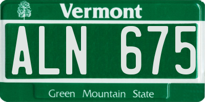 VT license plate ALN675