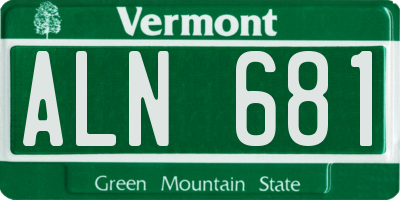 VT license plate ALN681
