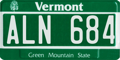 VT license plate ALN684