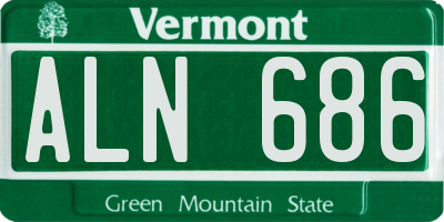 VT license plate ALN686