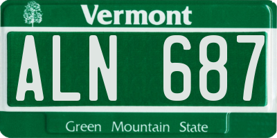VT license plate ALN687