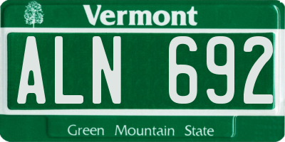 VT license plate ALN692