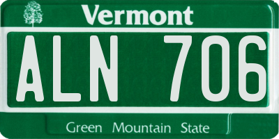 VT license plate ALN706