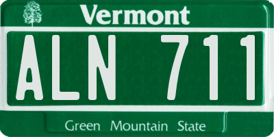 VT license plate ALN711
