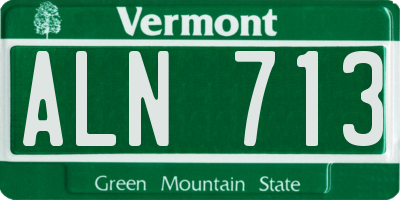 VT license plate ALN713