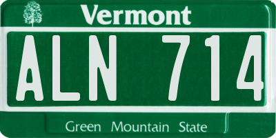 VT license plate ALN714