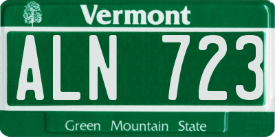VT license plate ALN723