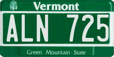 VT license plate ALN725