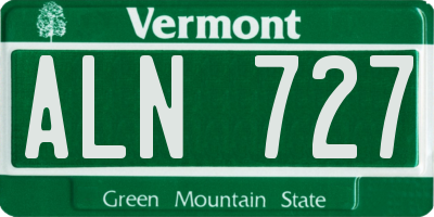 VT license plate ALN727