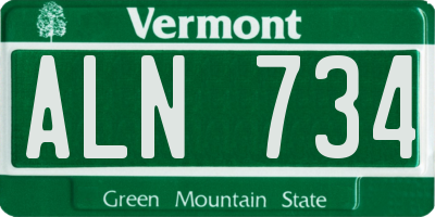VT license plate ALN734