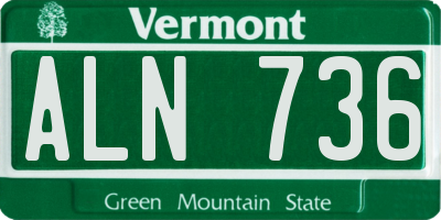 VT license plate ALN736