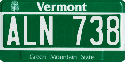 VT license plate ALN738