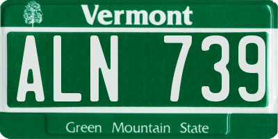 VT license plate ALN739
