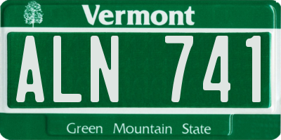 VT license plate ALN741