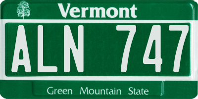 VT license plate ALN747