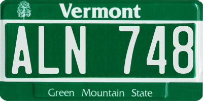 VT license plate ALN748