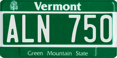 VT license plate ALN750