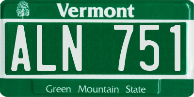 VT license plate ALN751