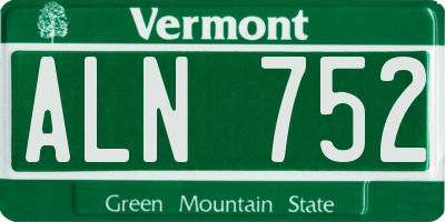 VT license plate ALN752