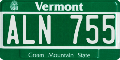VT license plate ALN755