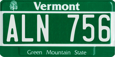 VT license plate ALN756