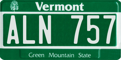 VT license plate ALN757