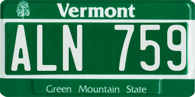VT license plate ALN759