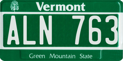 VT license plate ALN763