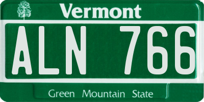 VT license plate ALN766